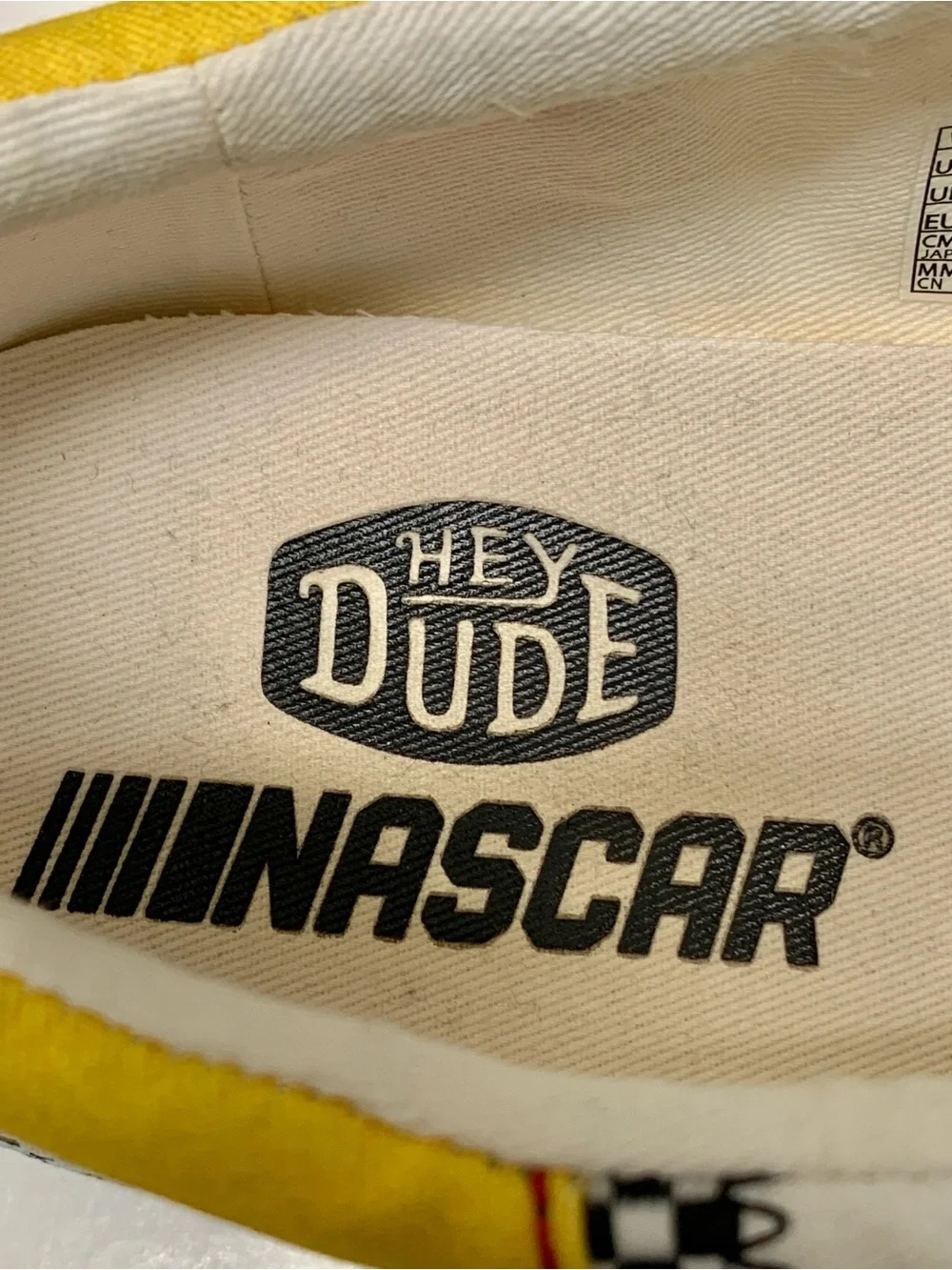 HEYDUDE x NASCAR Wally Daytona Slip-On Men's Shoes Size 10 White Multi Color